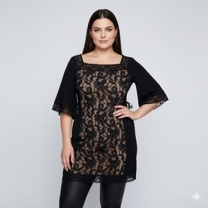 Dare Fashion Elegance Top in Tan 2X 14 16